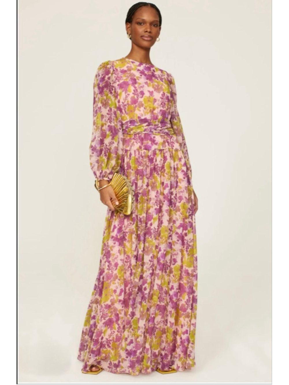 LDT Long Sleeve Floral Maxi Dress